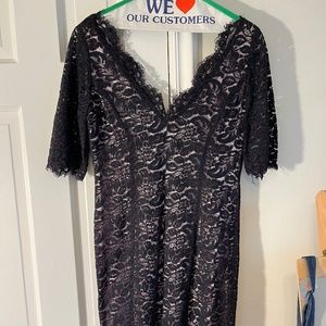 Navy Blue Lace Dress - image 1